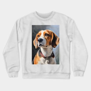 Cute Beagle Dog Breed Oil Painting Crewneck Sweatshirt